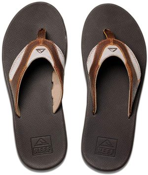 Reef Leather Fanning Flip Flops