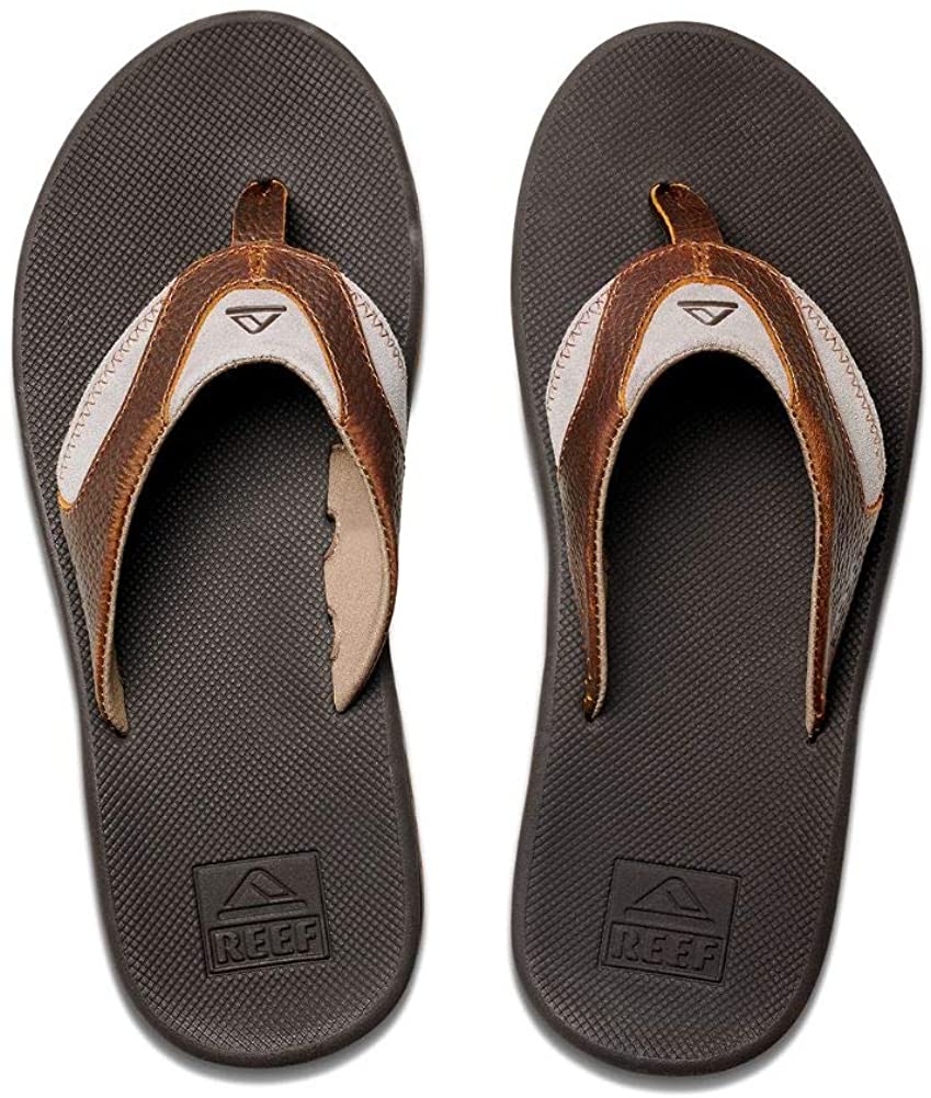 Reef Leather Fanning Flip Flops